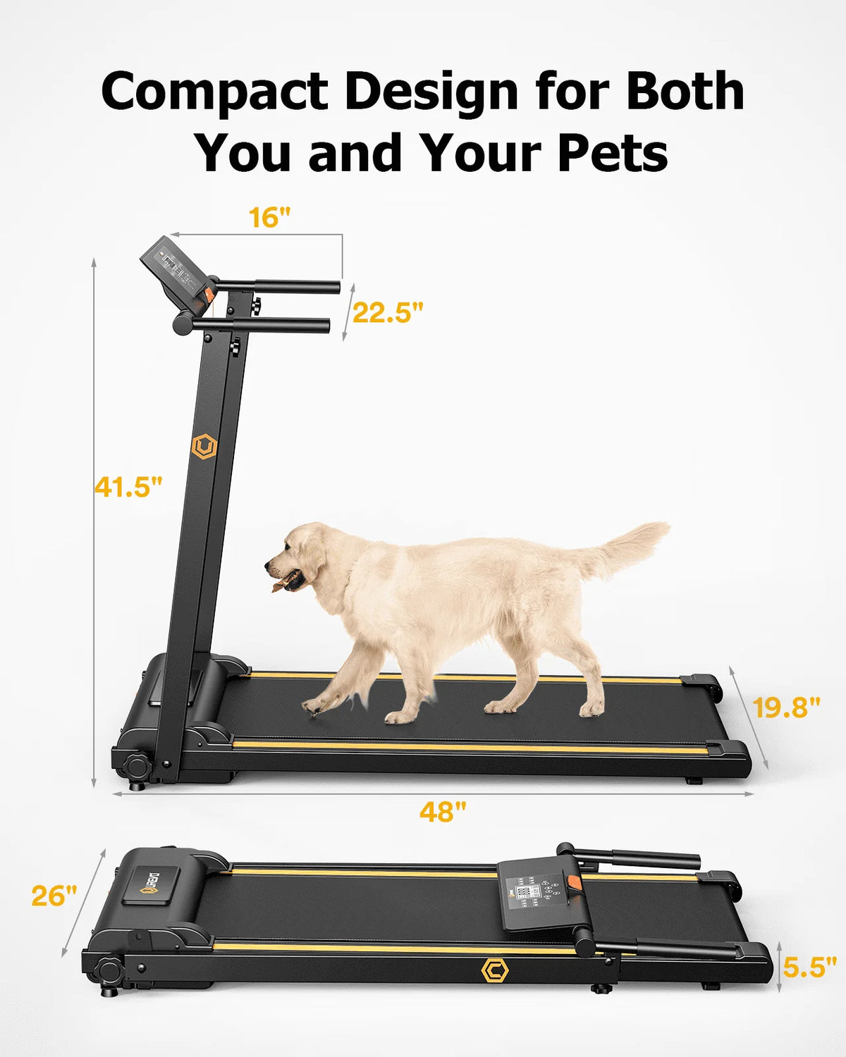 2.25HP Folding Treadmill with LCD Display R1945