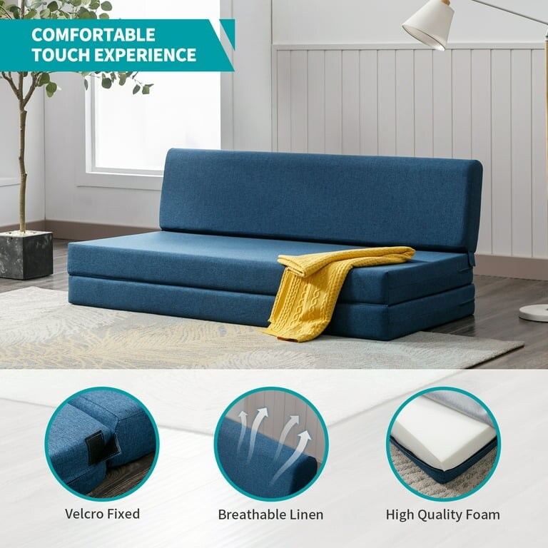Blue Folding Sofa Bed O637