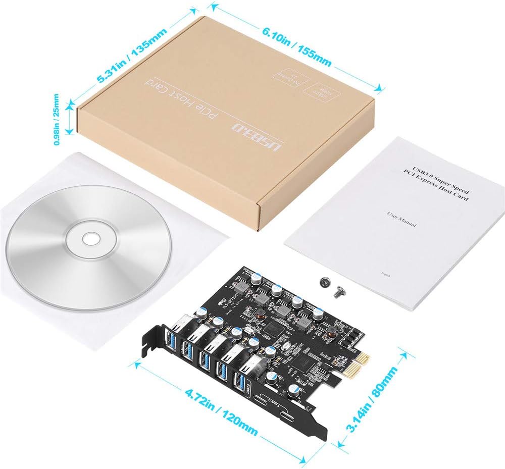 PCI-E to USB 3.0 7-Port Expansion Card T72308