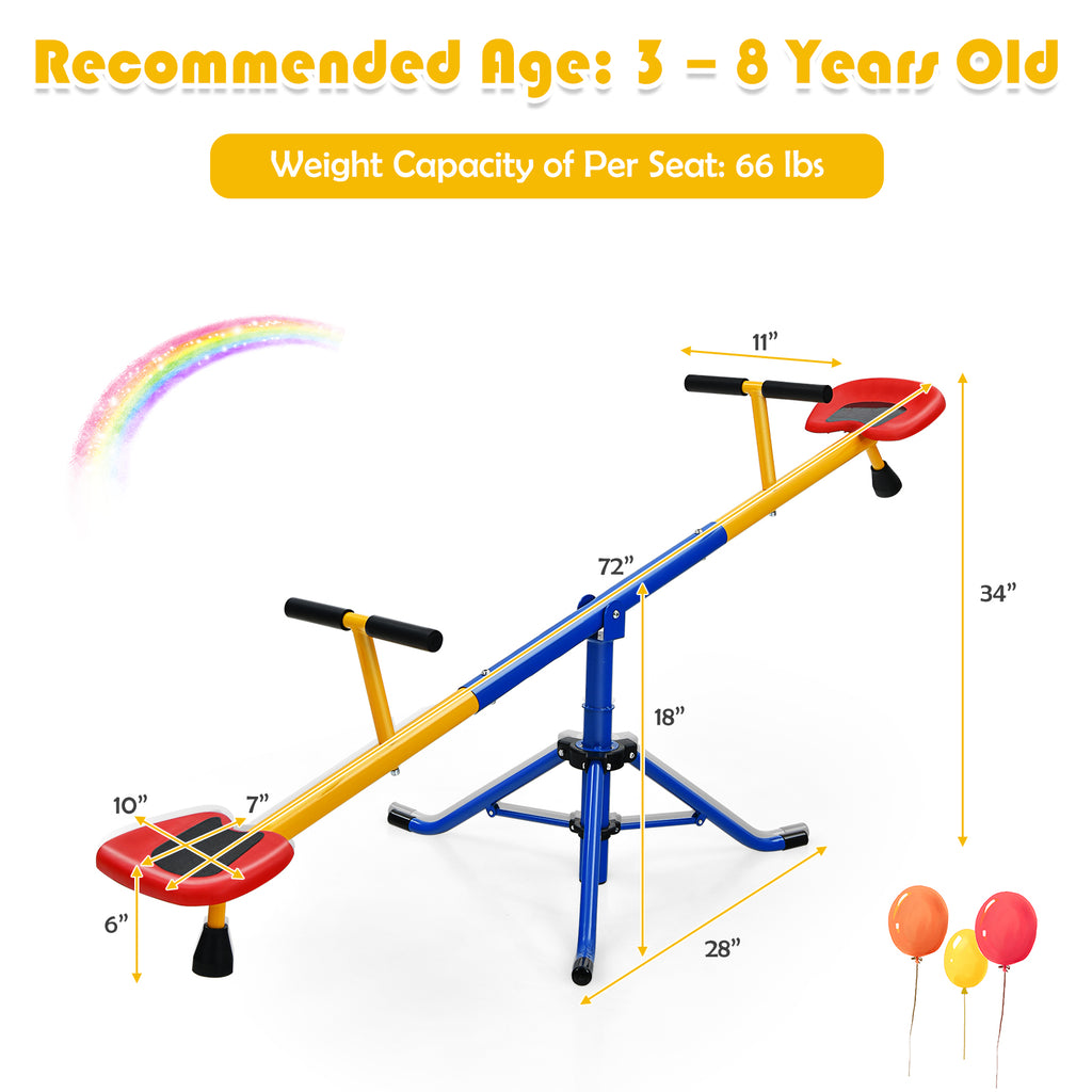 Kids Seesaw Swivel Teeter Totter Playground Equipment 360° Rotation O469