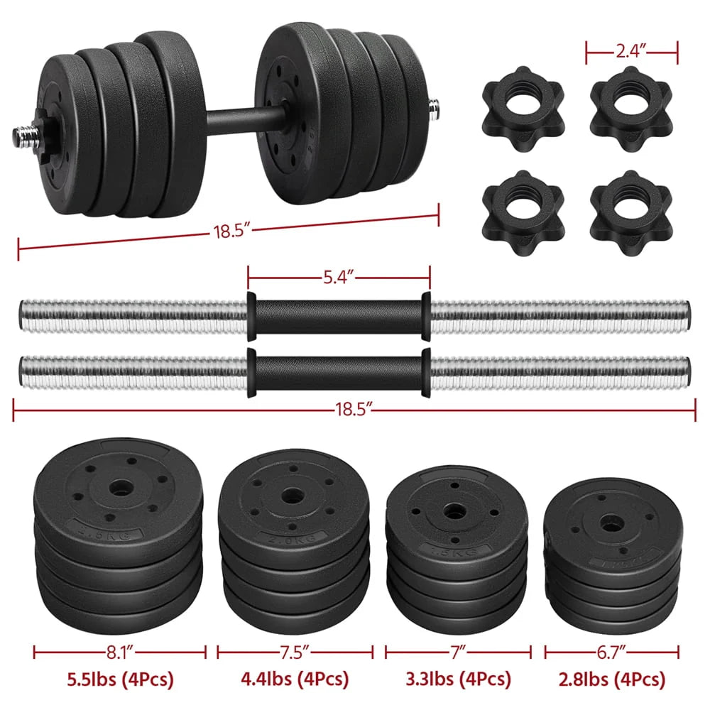 66 Lb. Adjustable Dumbbell Set Black Q460432