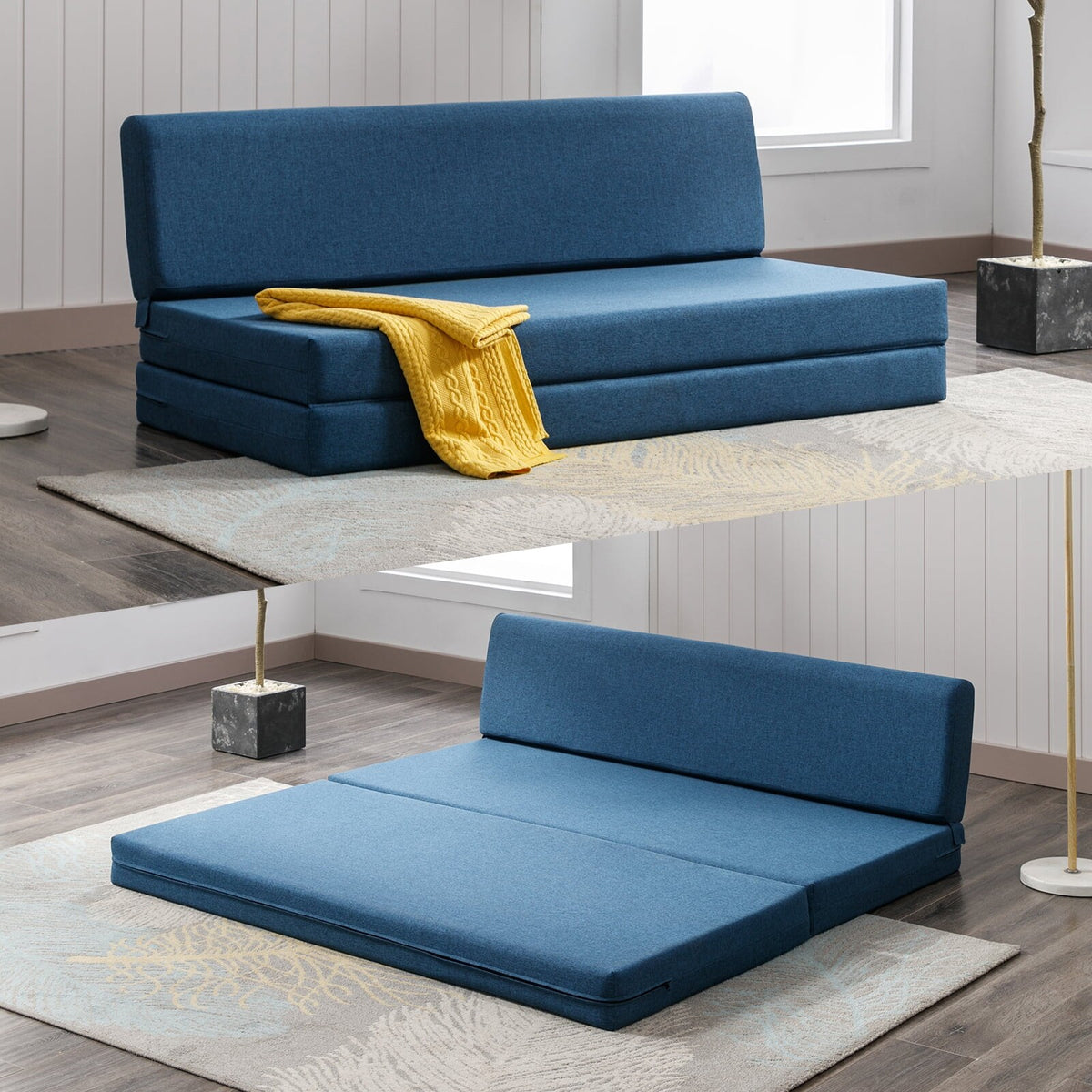 Blue Folding Sofa Bed O637