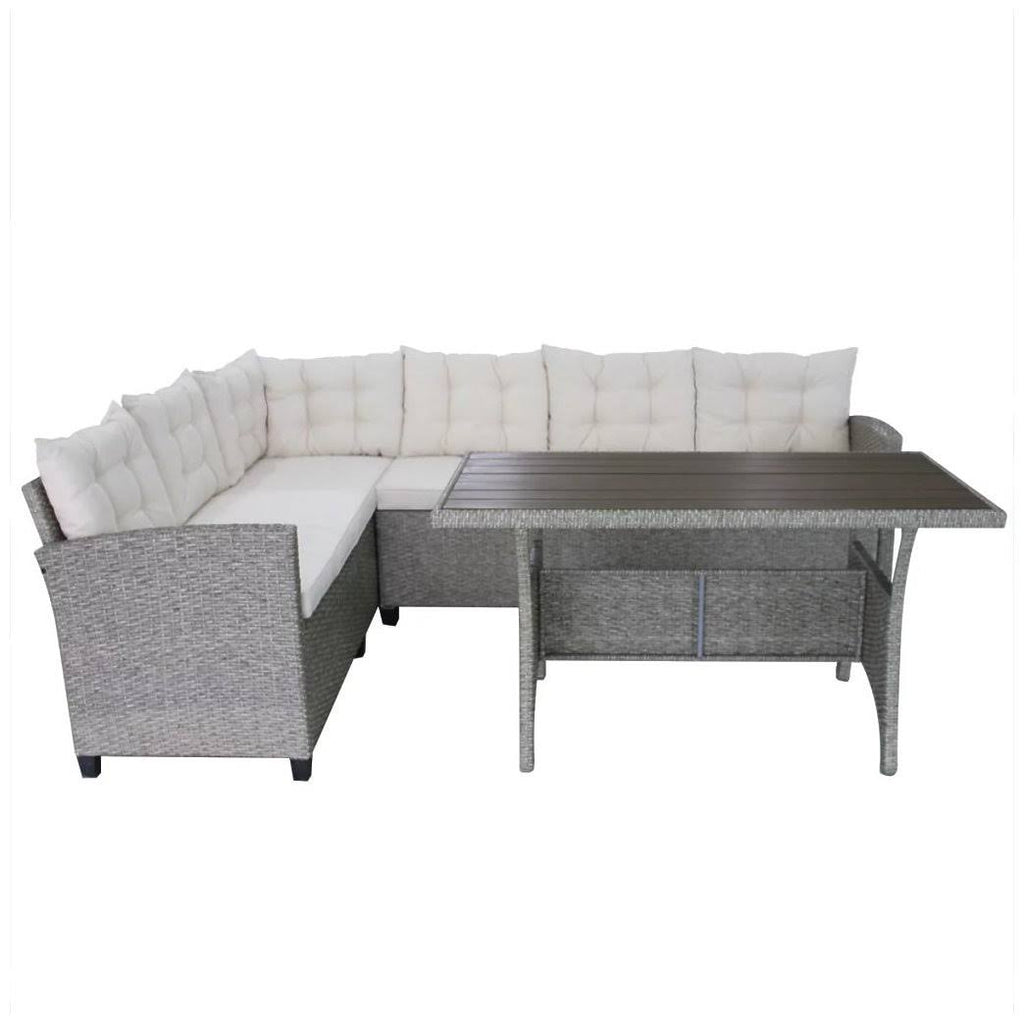 Gray Poly Rattan Garden Corner Sofa Set 12 Piece K412941