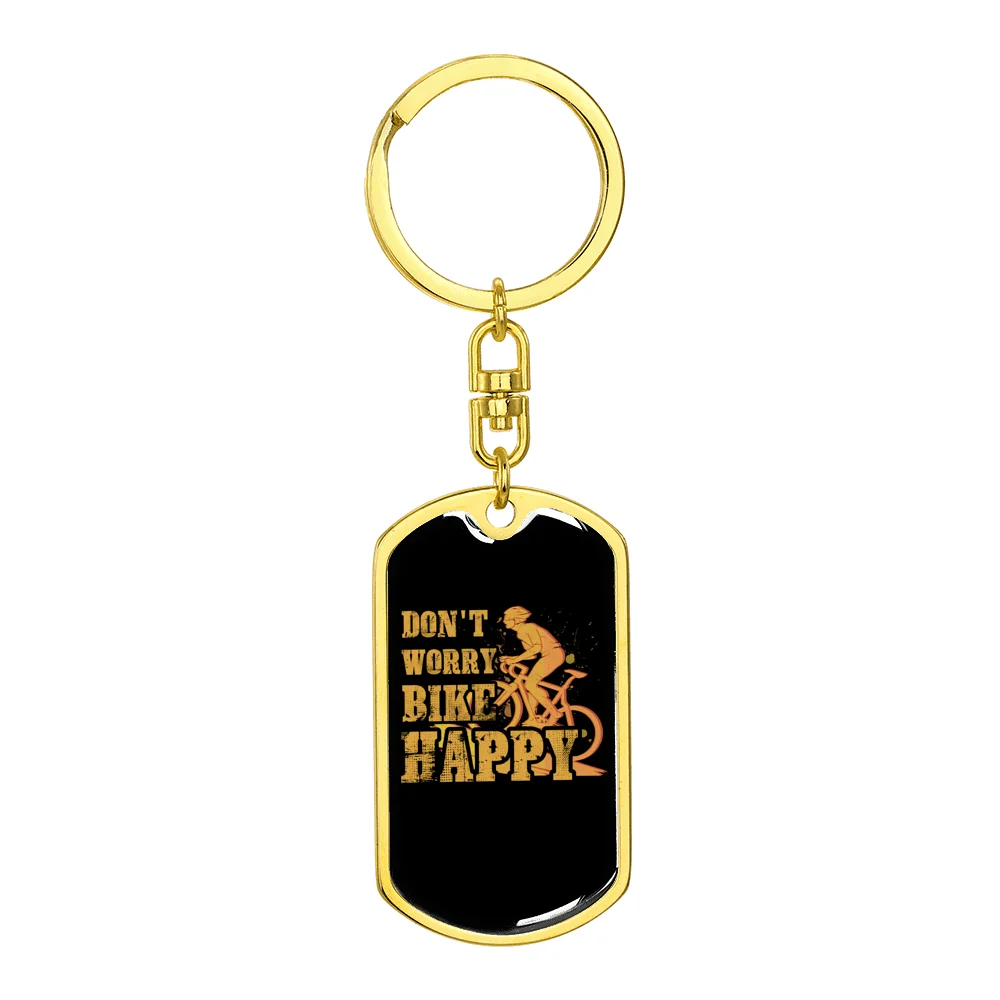 Stainless Steel or 18k Gold Swivel Dog Tag Keychain O4181