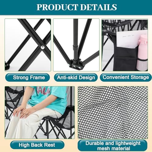 Portable 6 Seater Folding Sports Bench with Mesh Seat and Back K858
