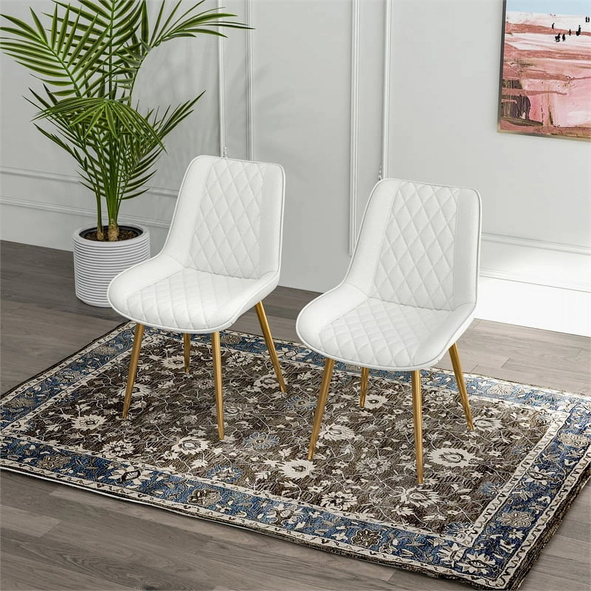 Cream Boucle Fabric Dining Chair Set of 2 Y57041
