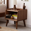 Solid Wood Walnut Finish Mid Century Nightstand E434