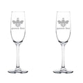 Set of 2 Glass Champagne Flutes 8 oz T4136