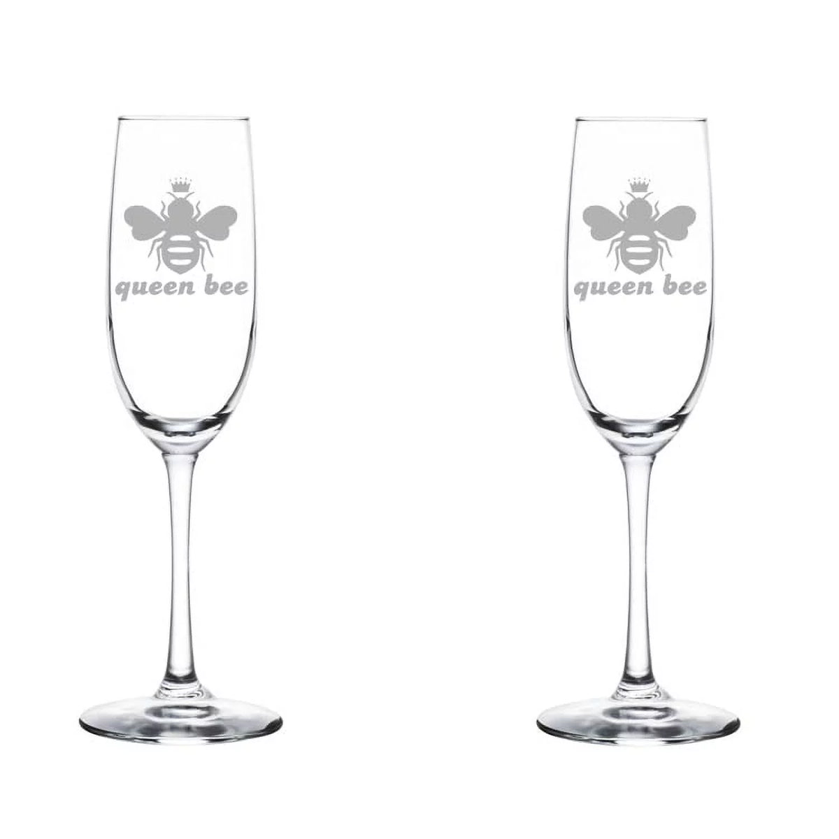 Set of 2 Glass Champagne Flutes 8 oz T4136
