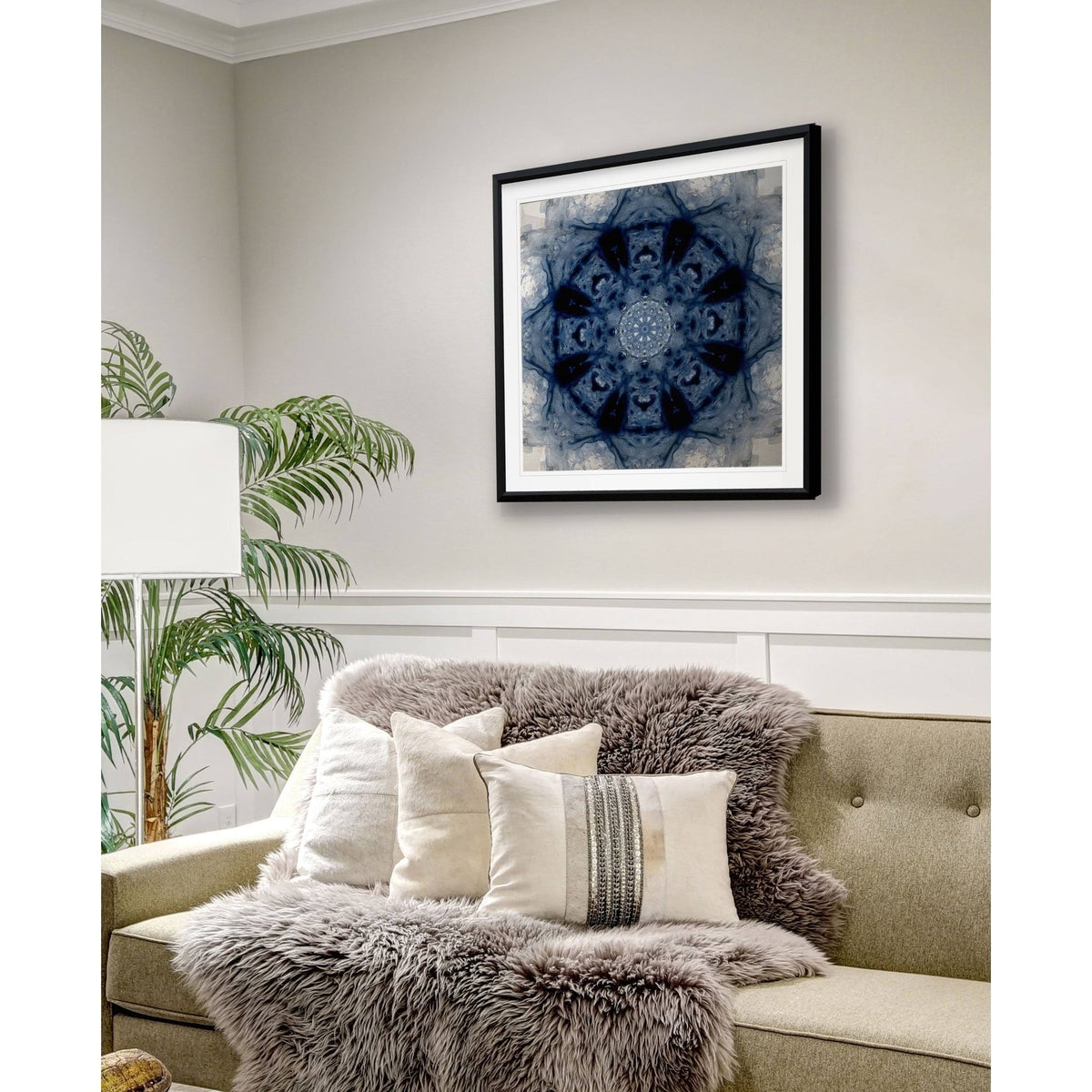 Indigo Framed Giclee Print 38x38 R3605