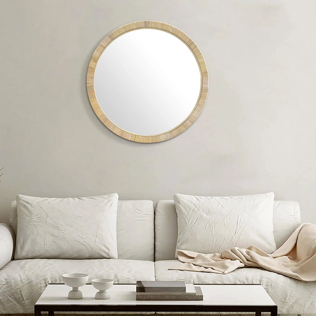 Rattan Round Wall Mirror R591506