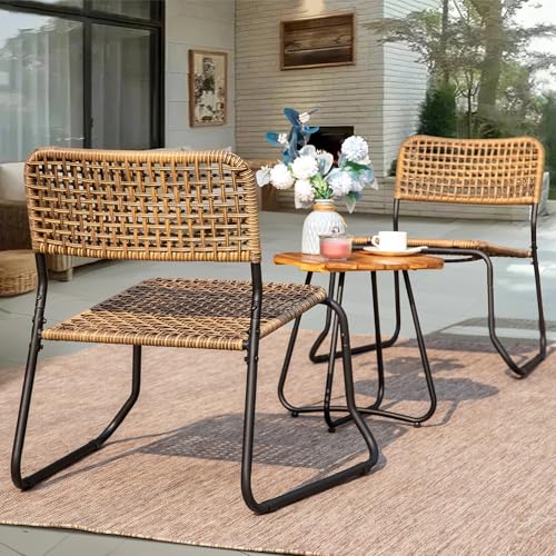 3 Pieces Outdoor Wicker Bistro Set D107