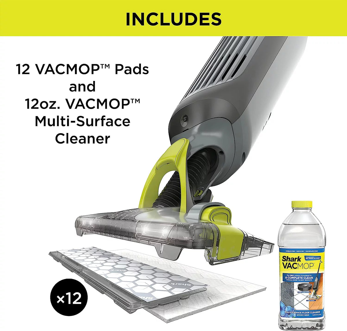 Cordless Hard Floor Vacuum Mop with 12 Disposable Pads Q229