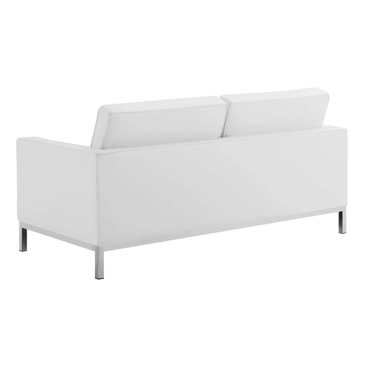 White Tufted Faux Leather Sofa Set T6045