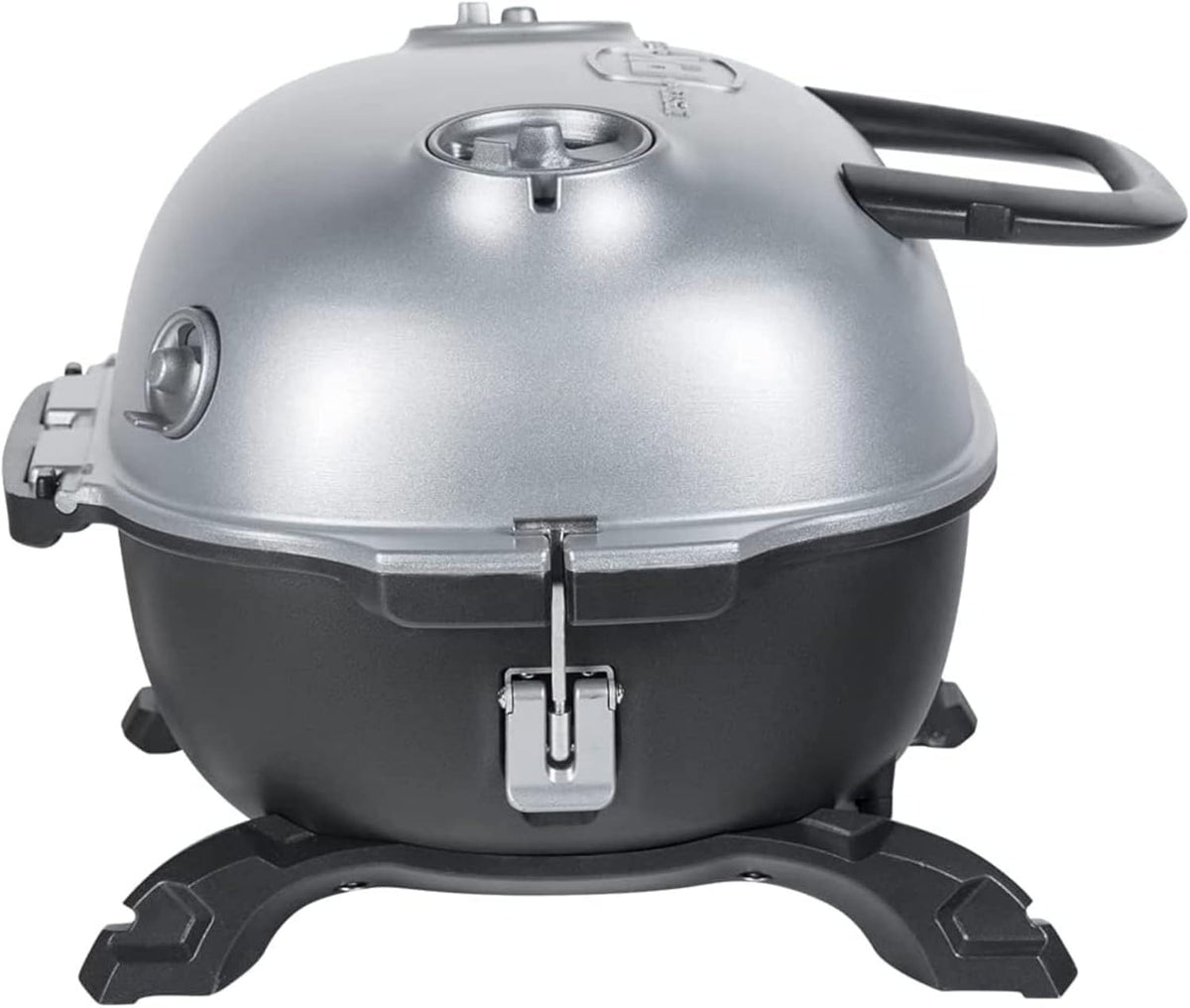 Portable Charcoal BBQ Grill and Smoker with Lid, Cast Iron Aluminum Outdoor Cooking Mini Barbecue Grills, Grey Q782805