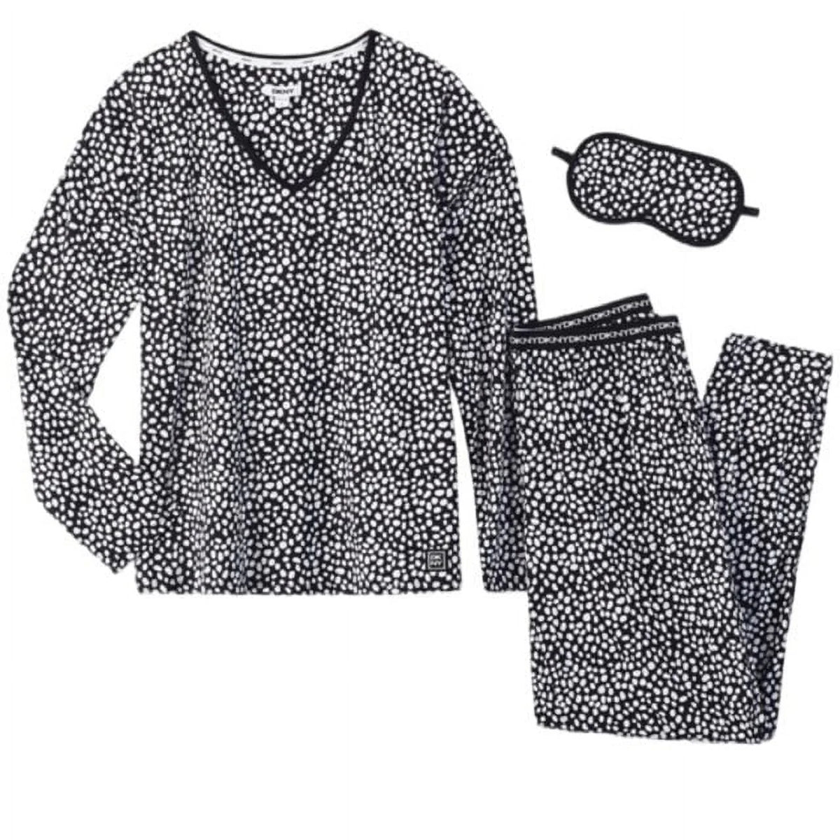 Navy Heather Floral 3-Piece Lounge Set with Eye Mask V1052