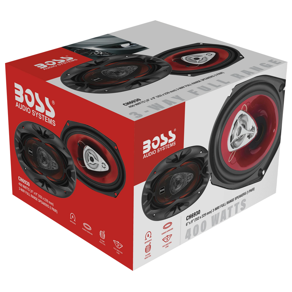 6 x 9 inch 3 Way Coaxial Car Speakers, Sold in Pairs T4603