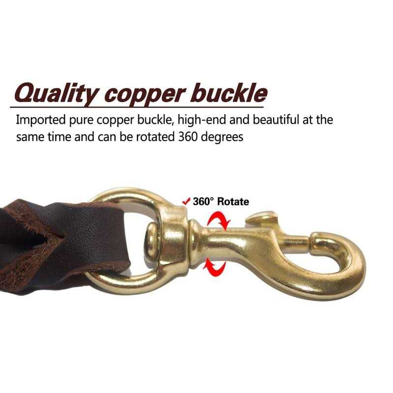 6ft Braided Genuine Leather Dog Leash D5784