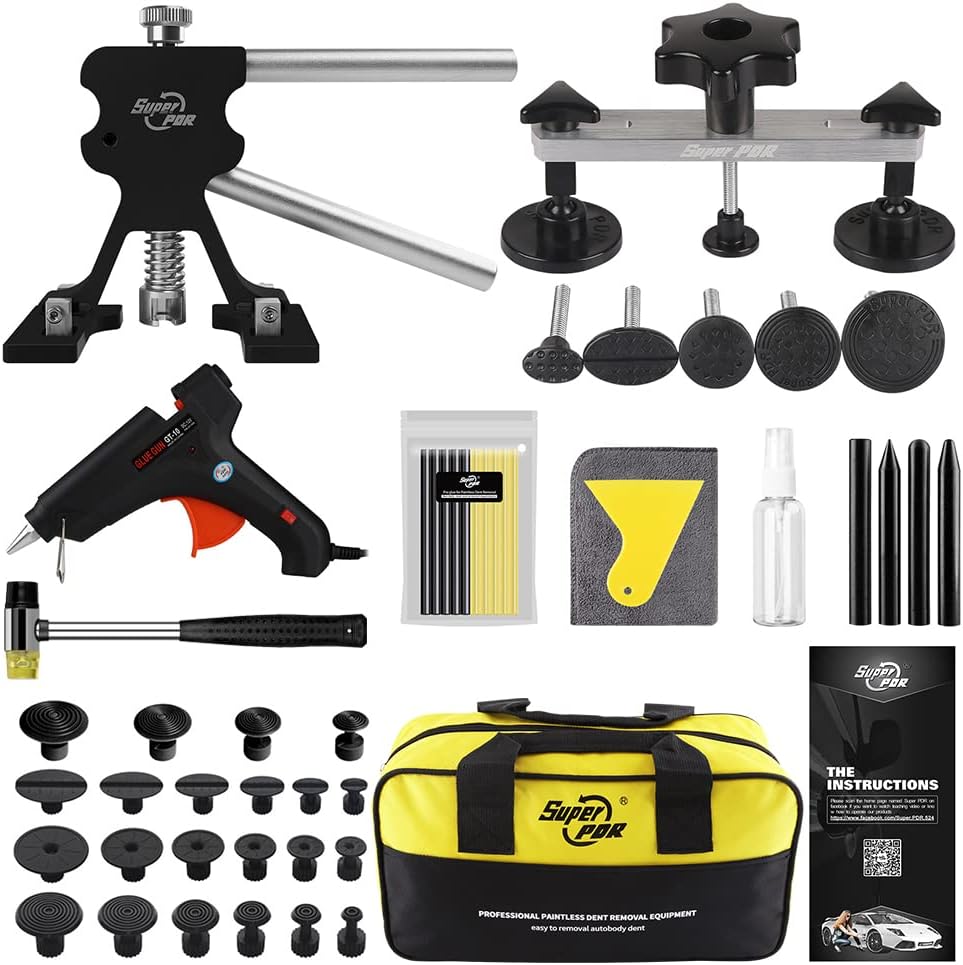 37 Pcs Paintless Dent Repair Puller Kit with Pulling Tabs U133