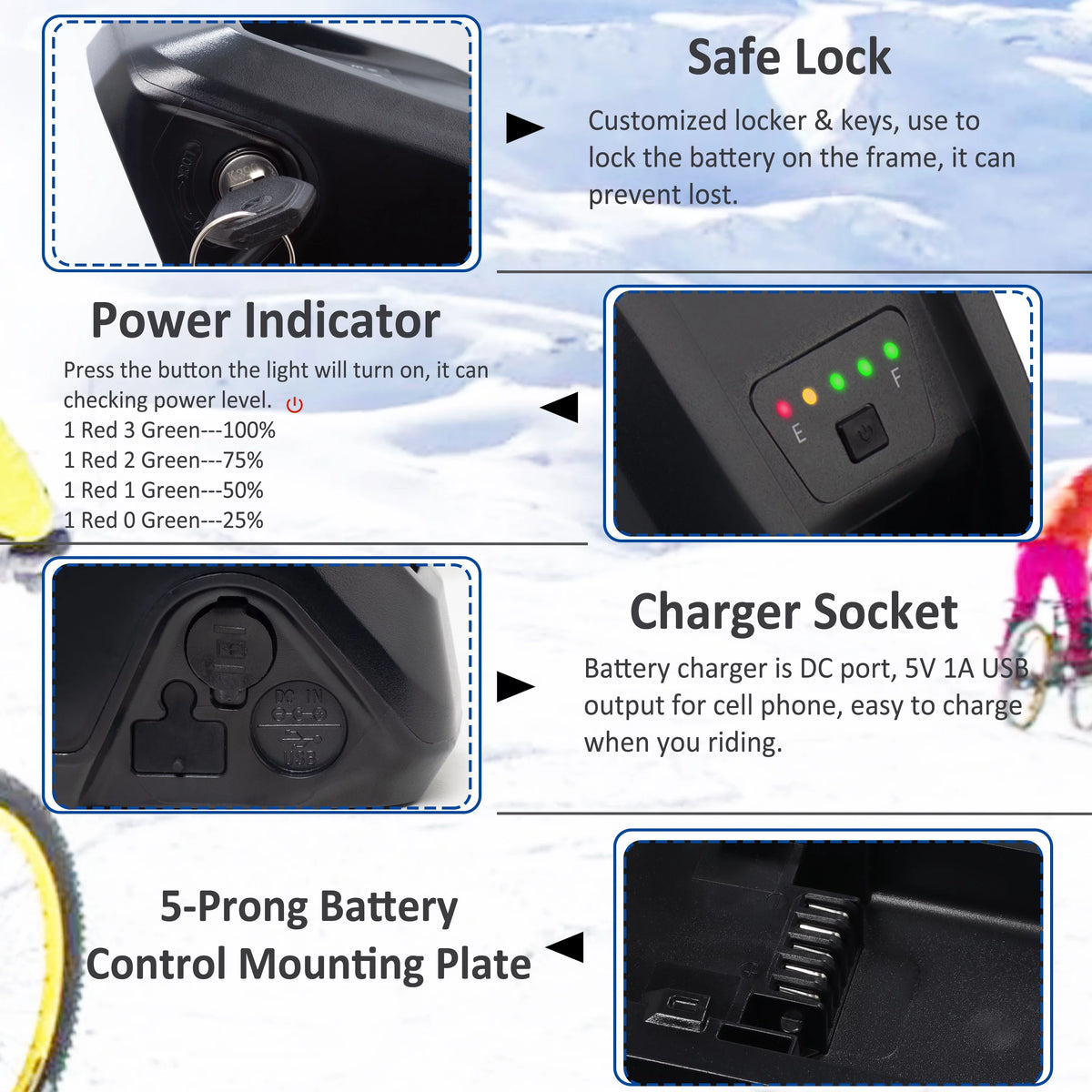 48V 10Ah Lithium Ebike Battery with Charger M249966