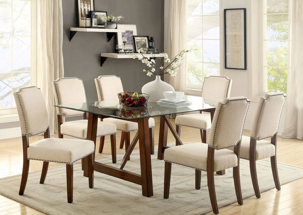 Brown Cherry and Ivory Side Chair Set of 2 C219