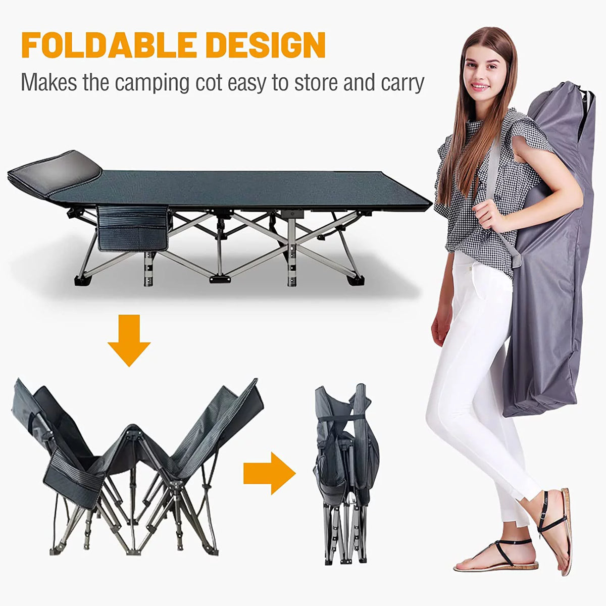 Folding Bed with Mattress and Carrying Bag U9020