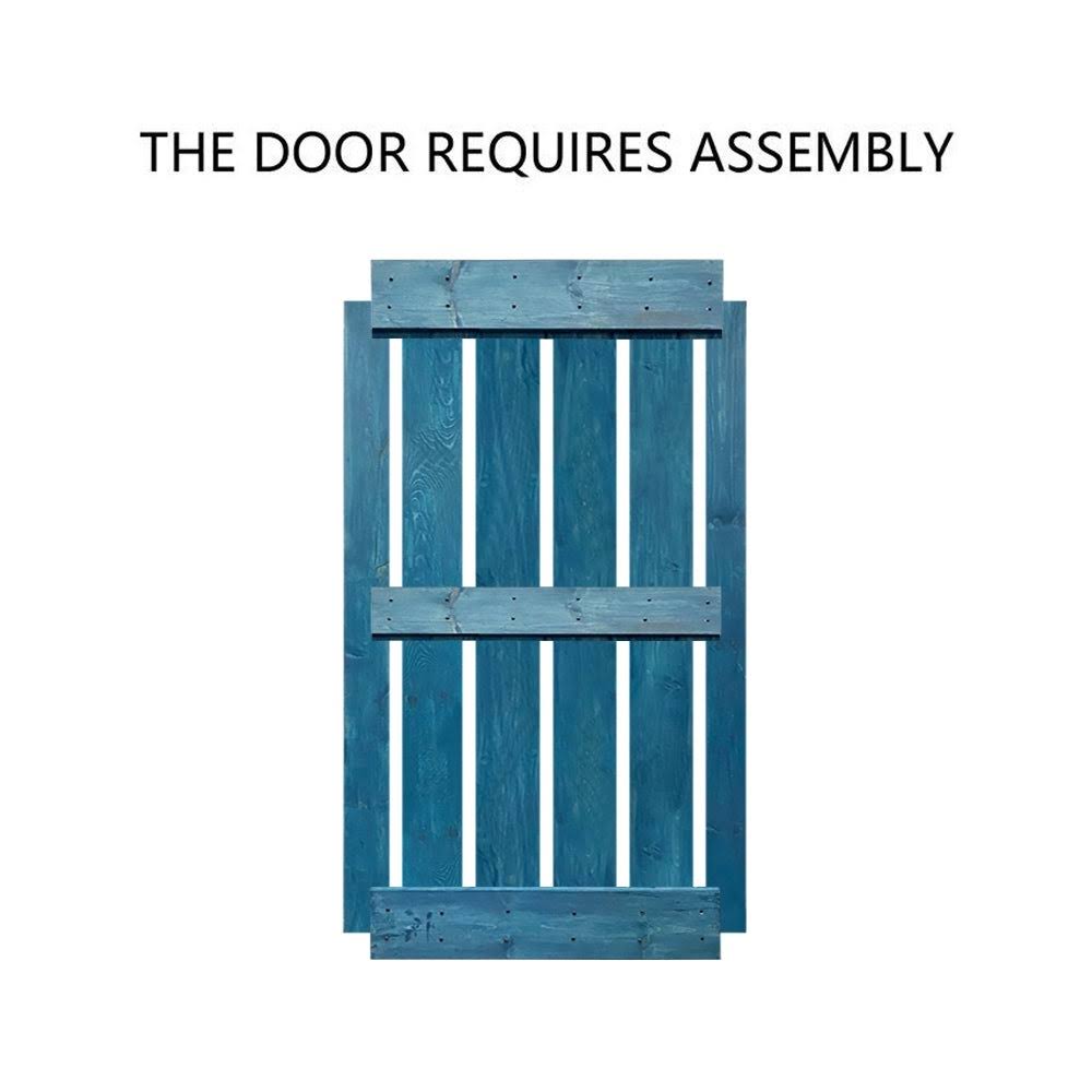 Stained Solid Wood Interior Sliding Barn Door - Ocean Blue - 36 x 84 N105