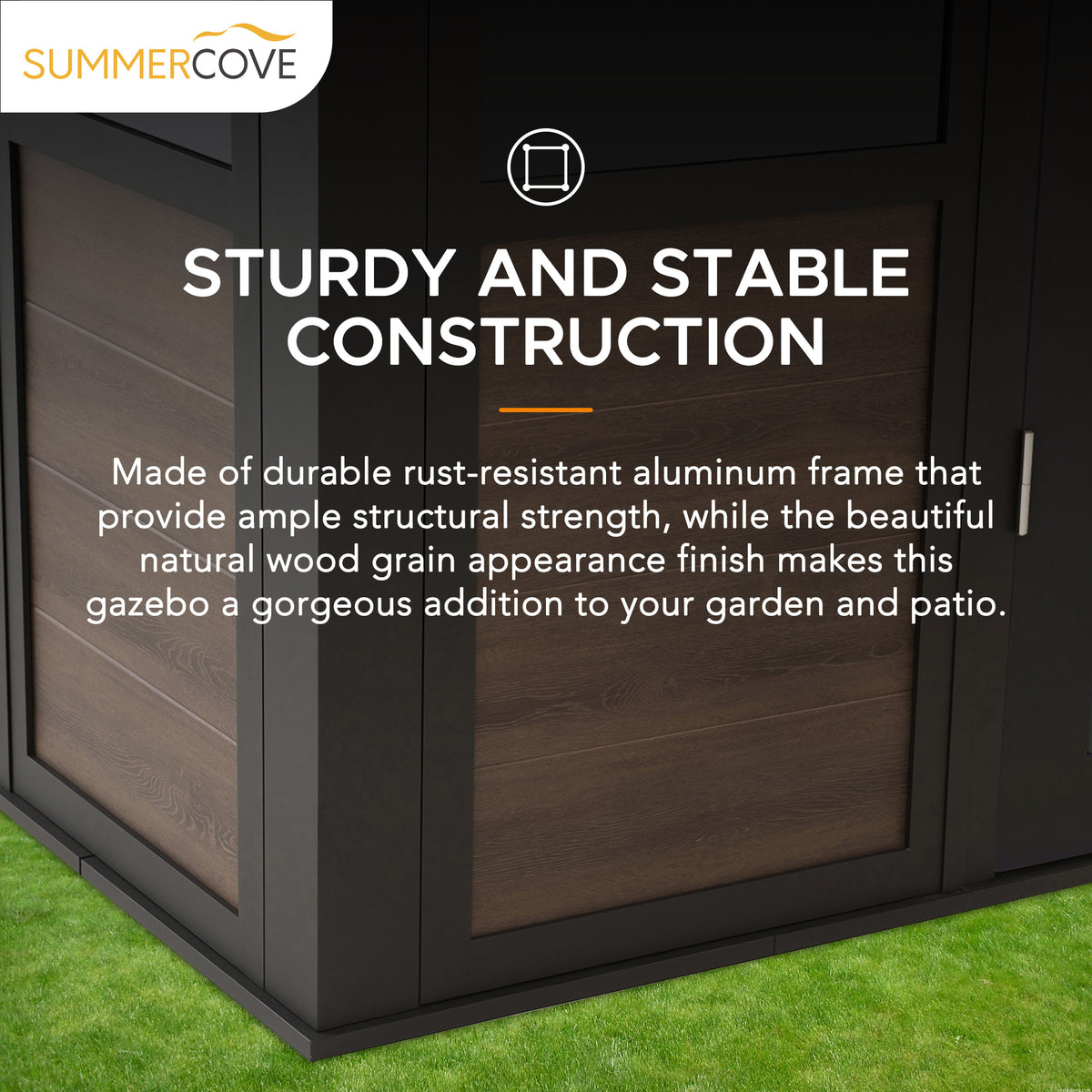 Black Hardtop Outdoor Aluminum Sunroom P90878