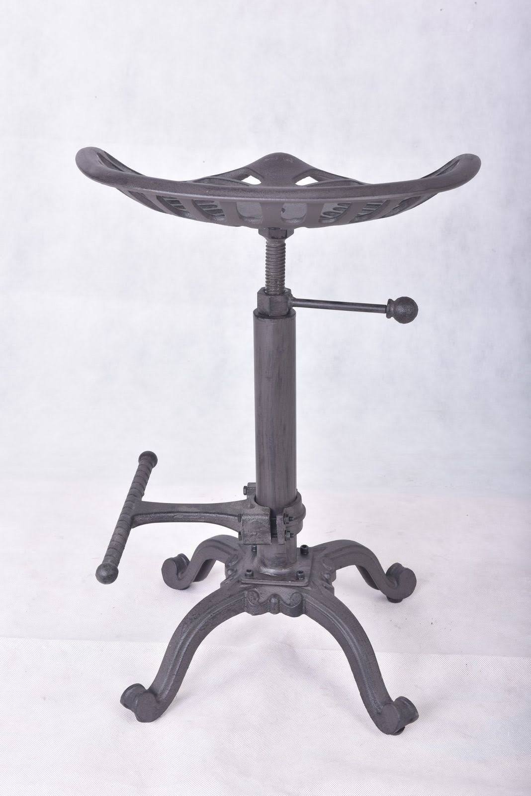 Rustic Industrial Farmhouse Tractor Seat Adjustable Bar Stool D281