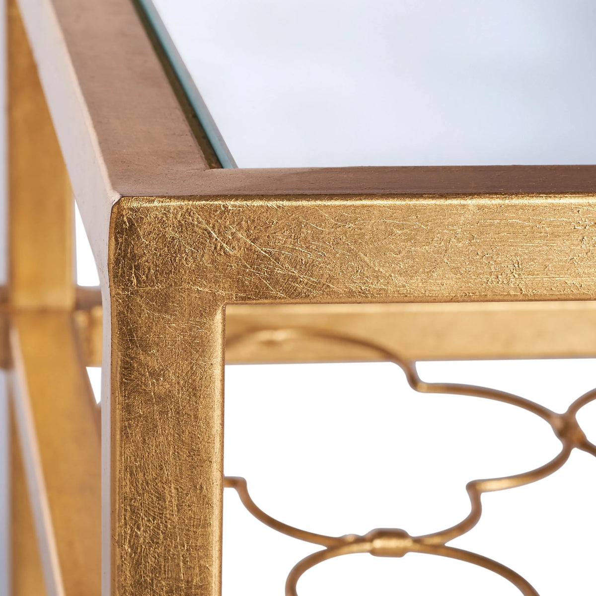 Glass Top Metal End Table H16109
