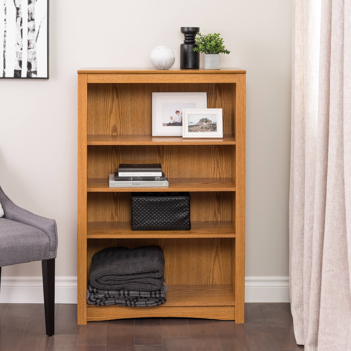 Oak 4-Shelf Bookcase S417104