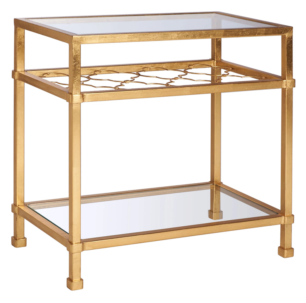 Glass Top Metal End Table H16109