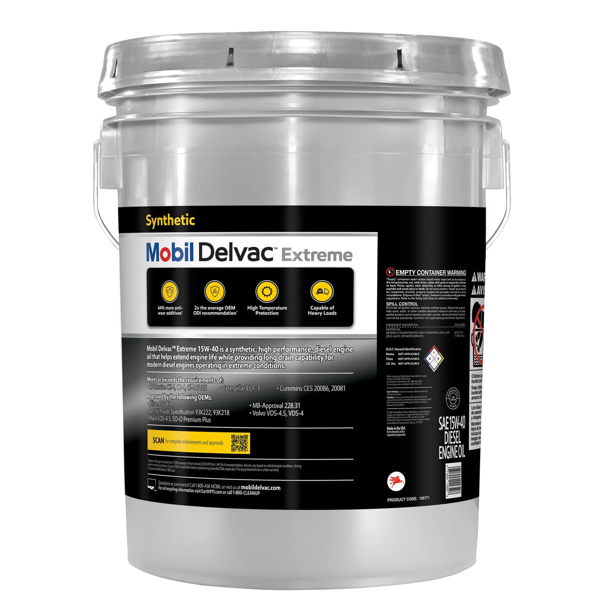 Heavy Duty Full Synthetic Diesel Engine Oil 15W-40, 5 Gallon C6634