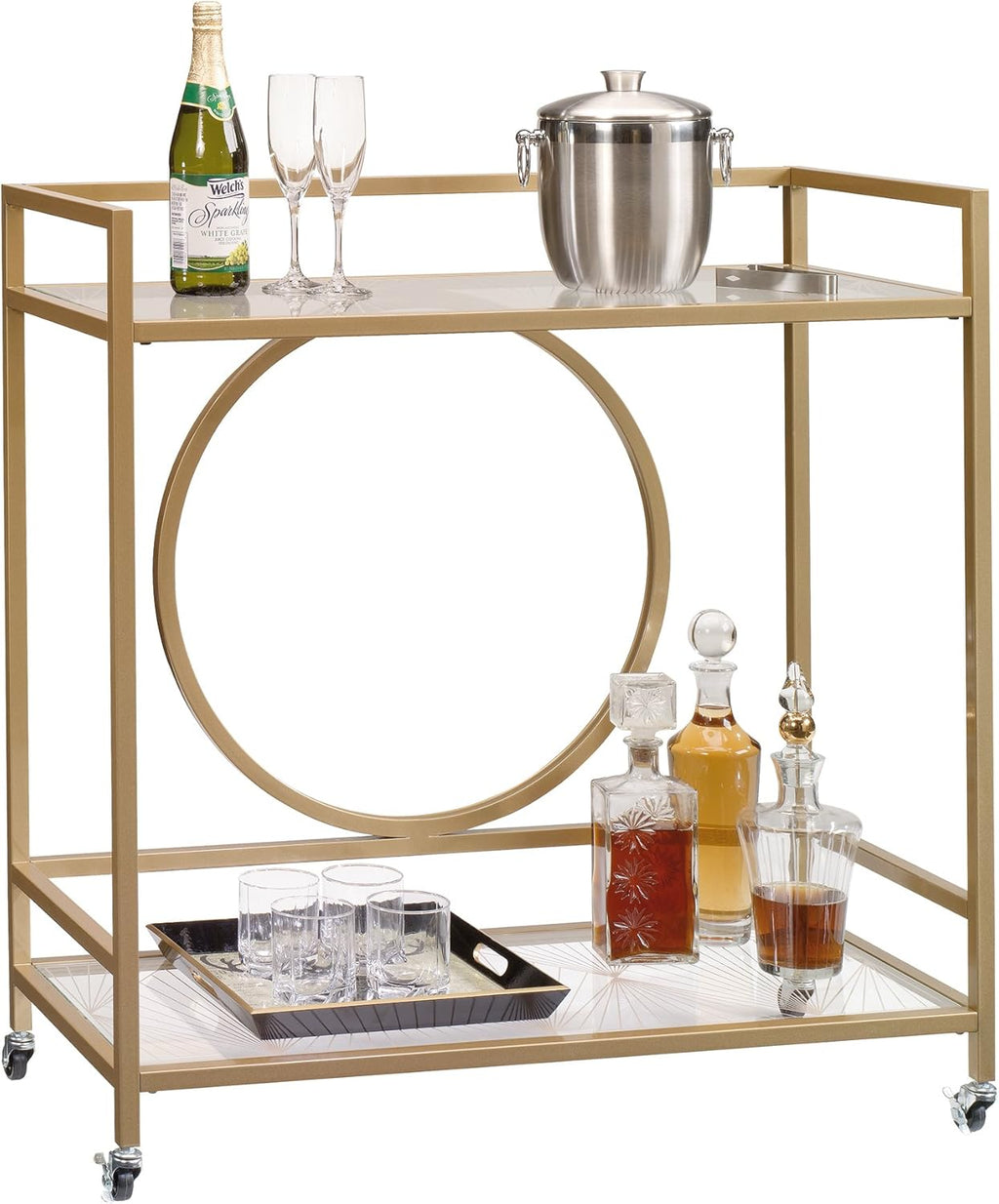 Bar Cart Satin Gold Finish I764865