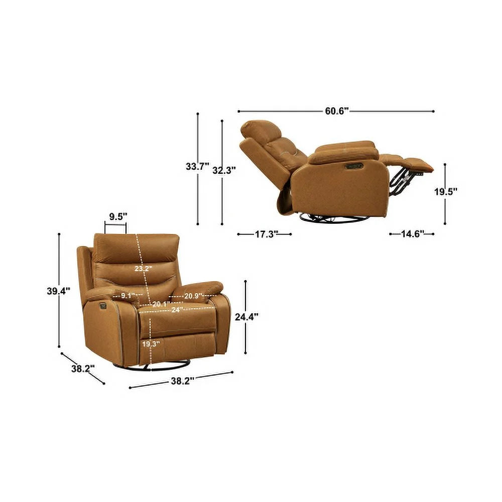 Rocking Swivel Recliner Chair with Power Function L44928