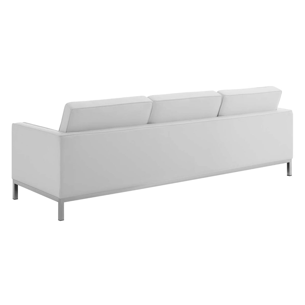 White Tufted Faux Leather Sofa Set T6045