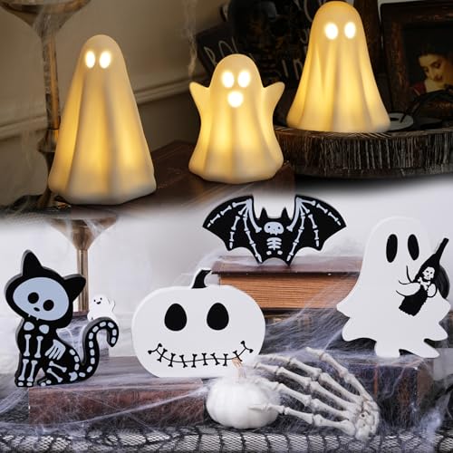 3 Pack Ceramic Halloween Tiered Tray Decor V8691