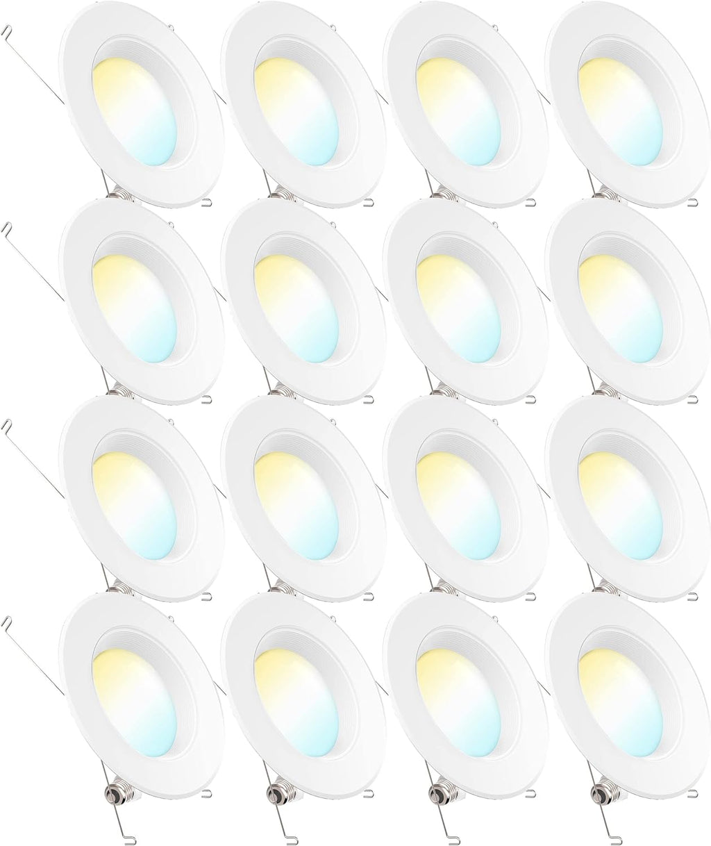 16 Pack 5/6 Inch LED Recessed Lighting, Baffle Trim, Dimmable, 4000K Cool White, 13W P46771