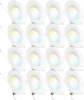 16 Pack 5/6 Inch LED Recessed Lighting, Baffle Trim, Dimmable, 4000K Cool White, 13W P46771