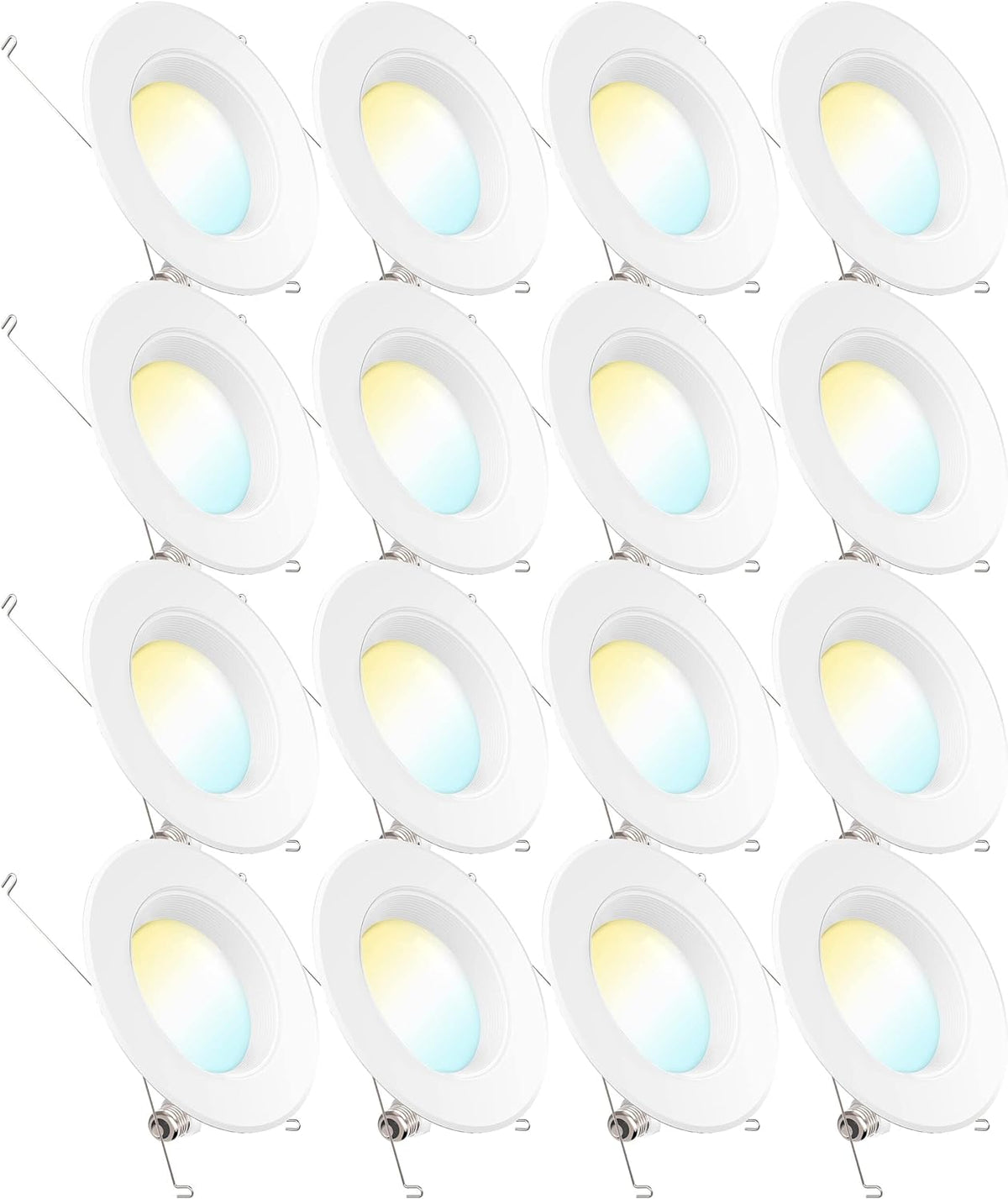 16 Pack 5/6 Inch LED Recessed Lighting, Baffle Trim, Dimmable, 4000K Cool White, 13W P46771