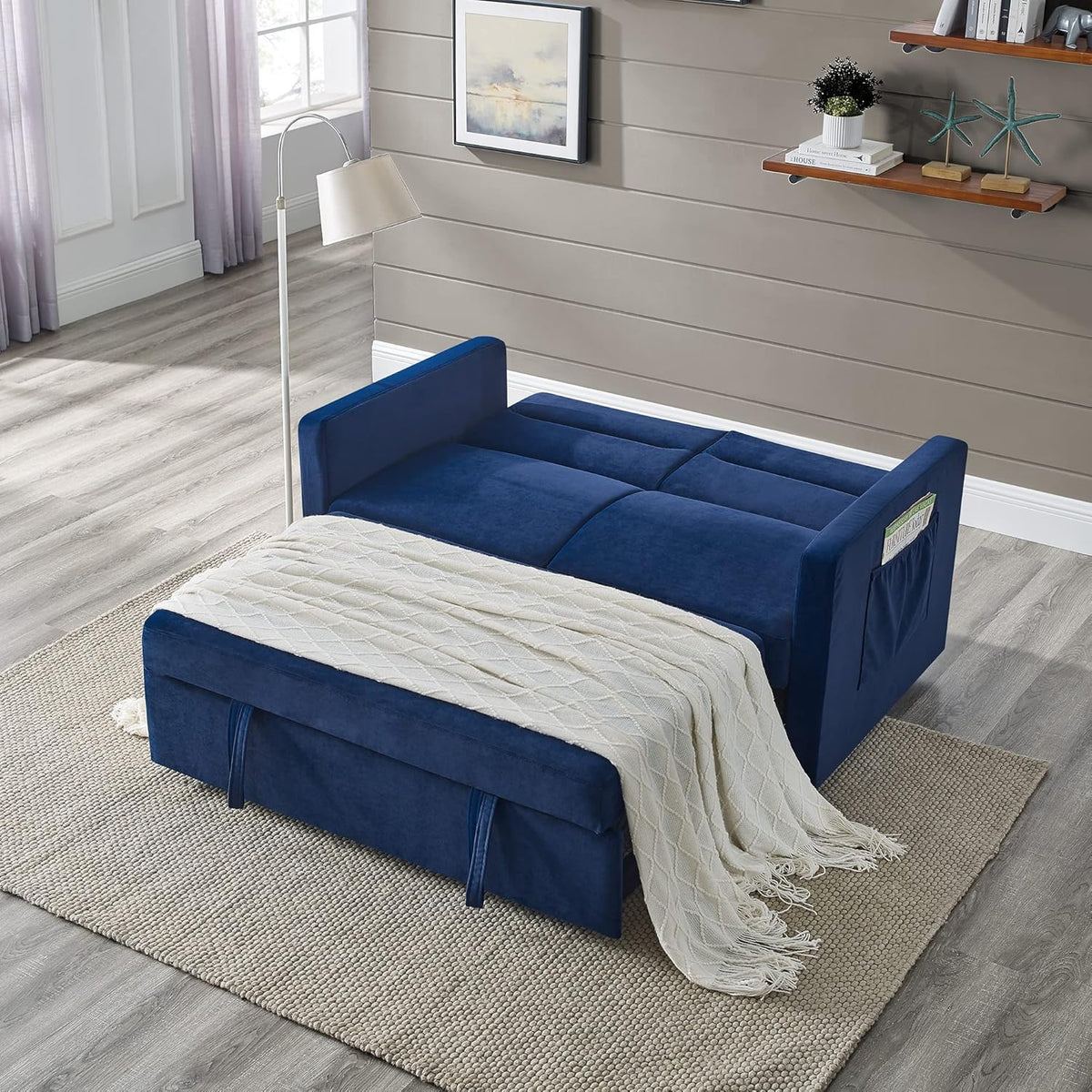 Blue 54.5" Convertible Sofa Bed B662520
