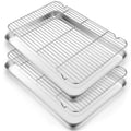 Set of 4 Stainless Steel Baking Sheet and Rack T520
