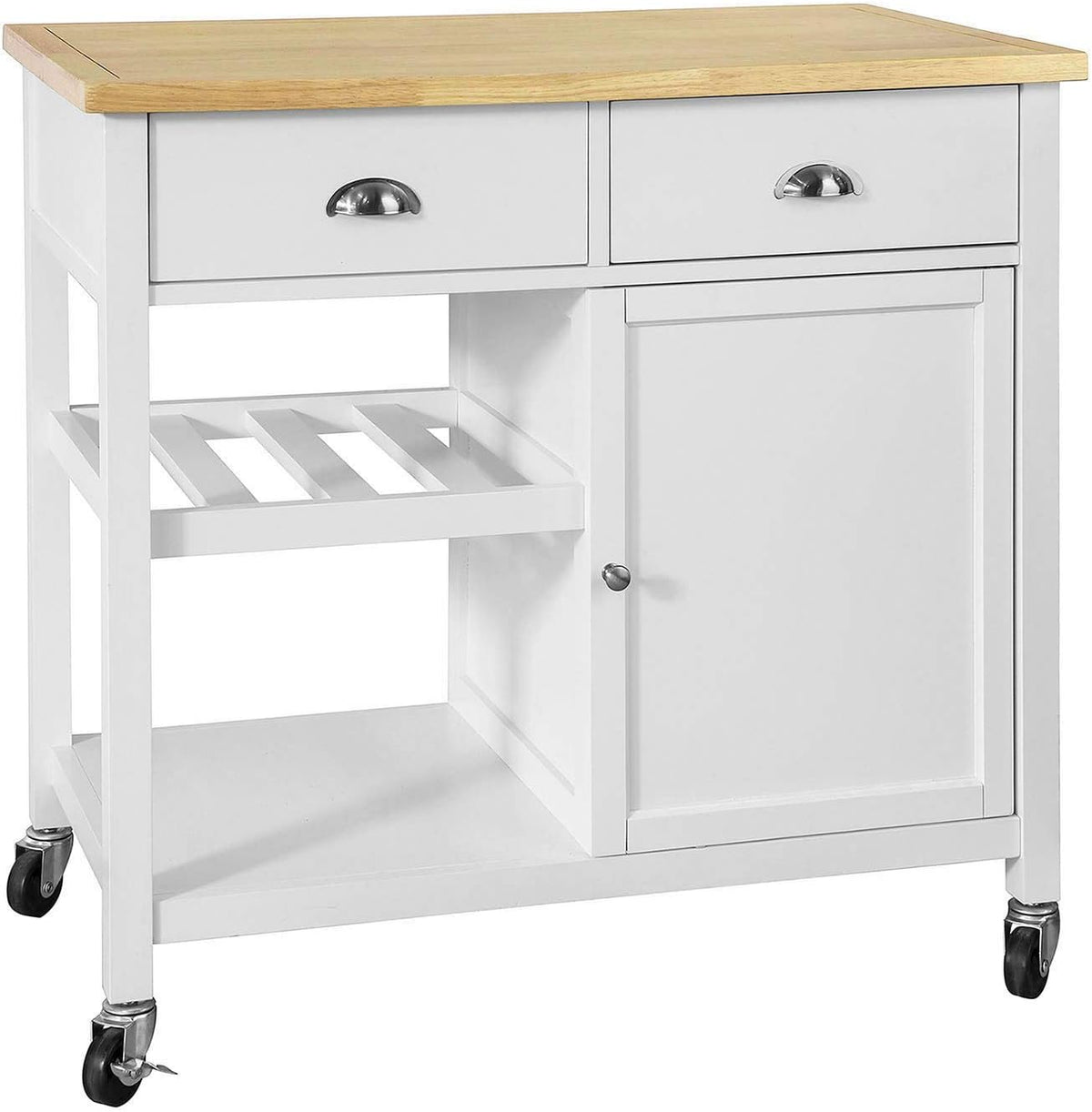 Kitchen Cart with Rubber Wood Top U904505