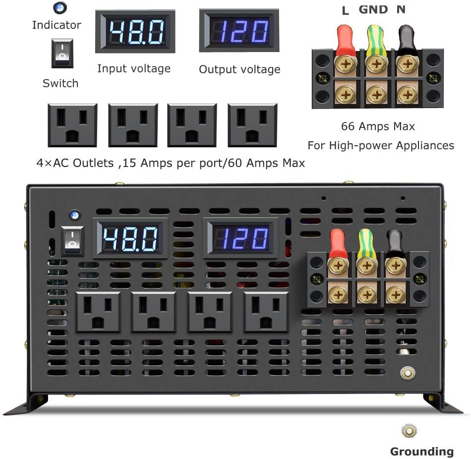 8000W 48V Pure Sine Wave Solar Power Inverter F4888