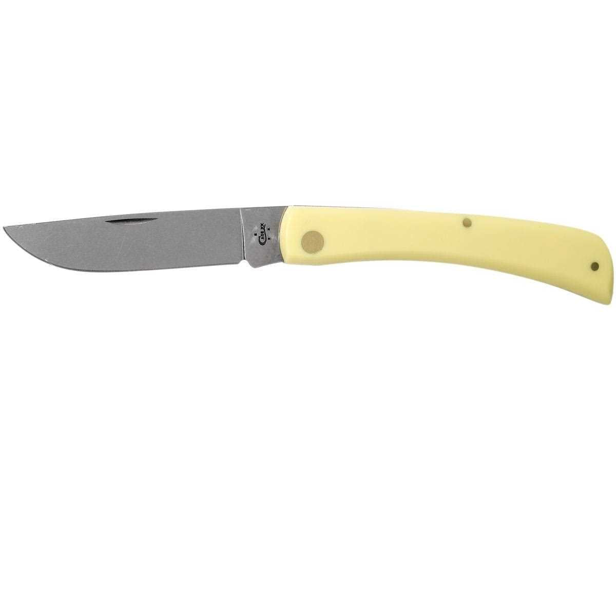 Yellow Delrin Handle CV Steel Pocket Knife W297692