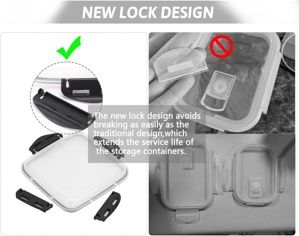Set of 4 Plastic Airtight Food Storage Containers with Lids Y8688