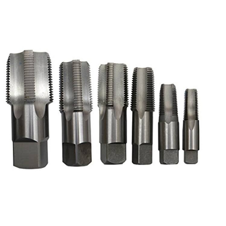 6 Piece High Speed Steel NPT Pipe Tap Set in Wooden Y437852
