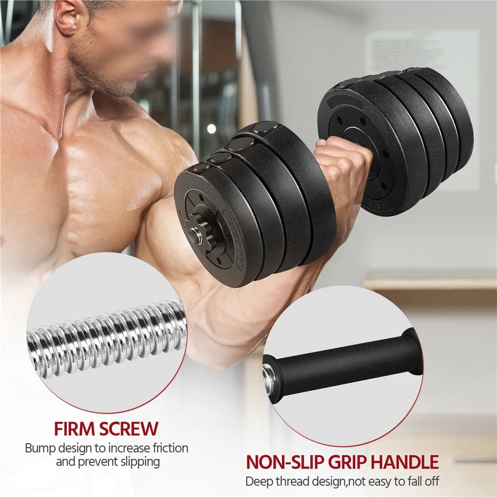 66 Lb. Adjustable Dumbbell Set Black Q460432