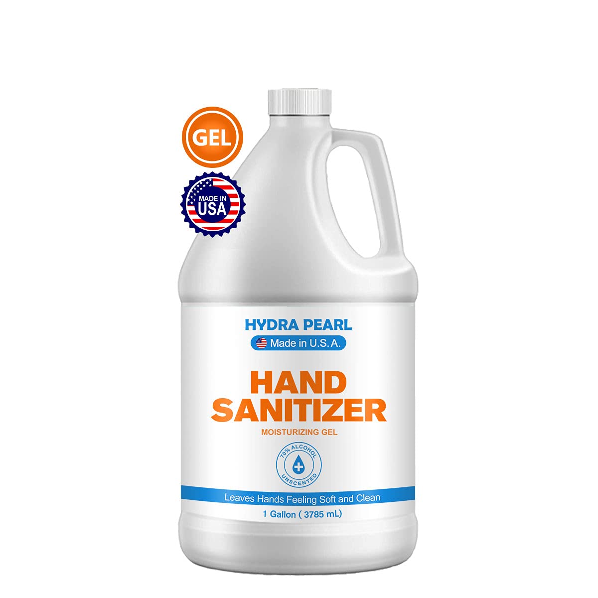 Hydra Pearl Hand Sanitizer Gel - 70% Alcohol - Unscented - 1 Gallon (128 oz) - 1-Pack Without Pump - Pack of 2 E932