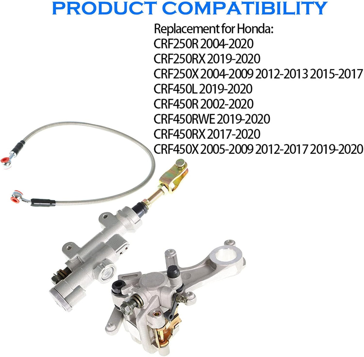 Rear Brake Master Cylinder Brake Caliper Hose Assembly Pack of 2 Q2127